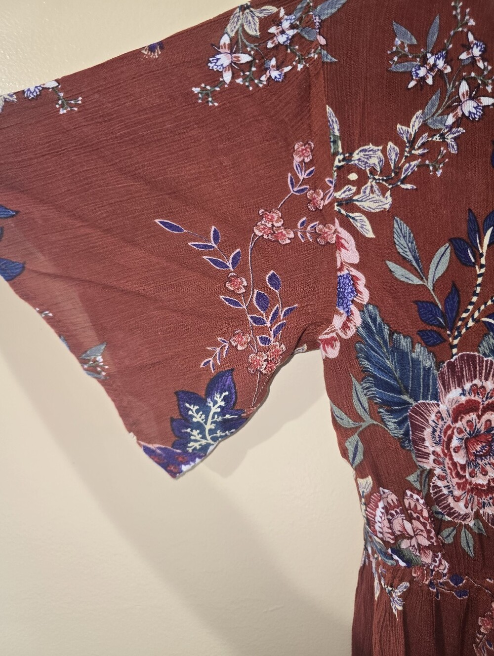 Patrons of Peace Rust Floral Maxi Dress - Picture 6 of 7